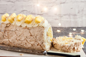 Coconut and Pineapple Meringue Roll