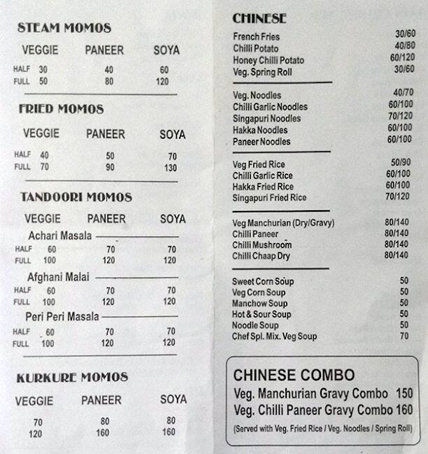 Ghar Ki Rasoi menu 