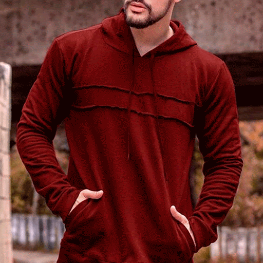 Title 1, Solid Color Stitching Drawstring Long Sleeve Ho...