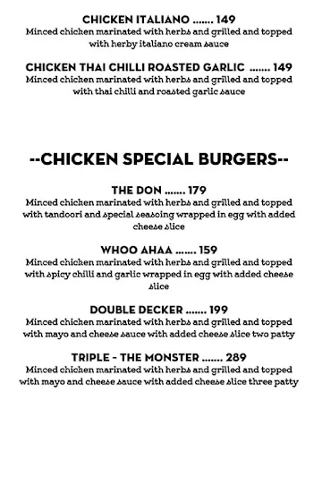 Cheesy Juicy Burgers menu 