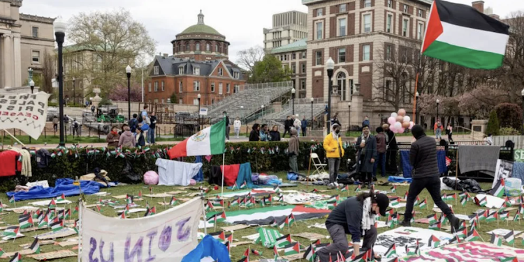 Protesters at Columbia University