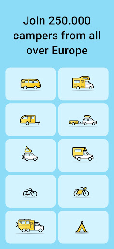 Screenshot Campy. Camp sites & Camping EU