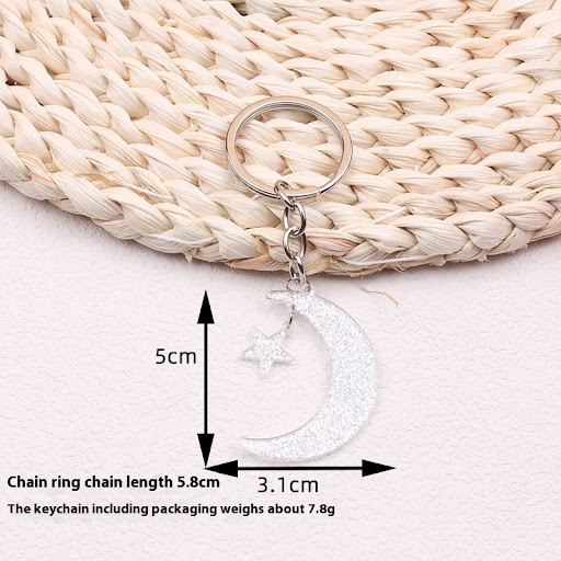 Title 1, European and American Sun Moon Acrylic Keychain...
