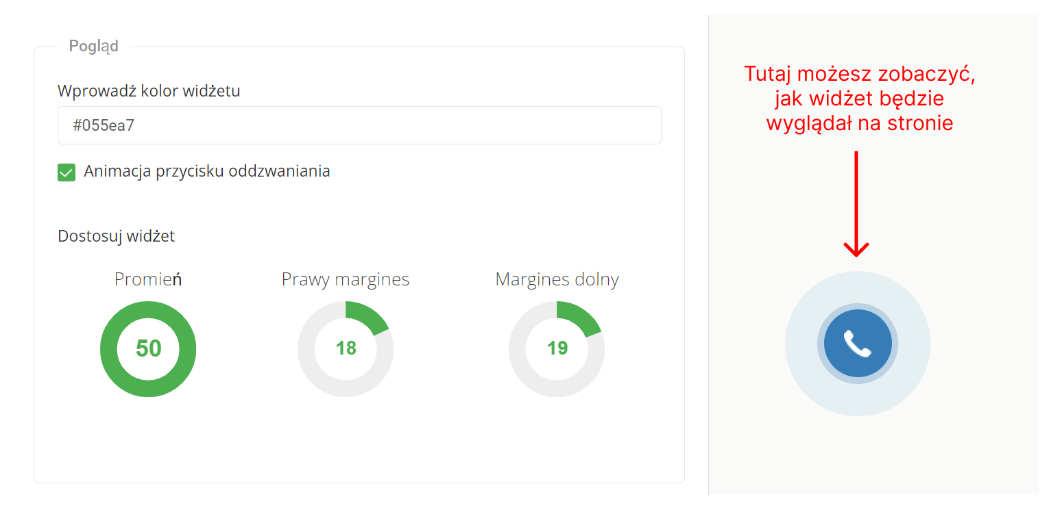 callback, możliwość zmiany koloru, rozmiaru i położenia formularza