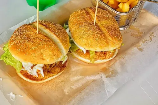 1 Fish Cheese Peri Peri Burger With 2 Peri Peri Fries