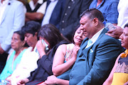 Shailendra Sukhraj and his wife Lorraine weep during the funeral service of their nine-year-old daughter Sadia at the Christian Revival Centre in Chatsworth on May 29 2018.