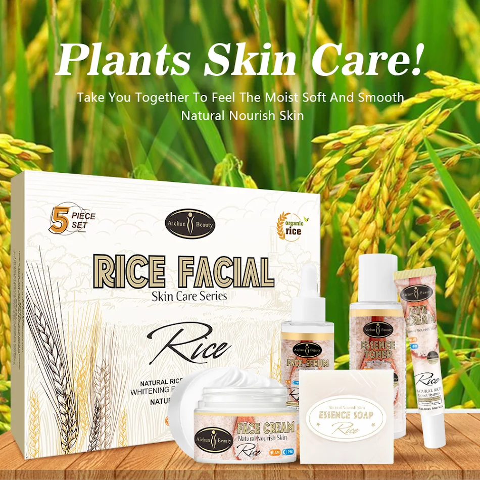 Produtos Aichun de Cuidados com a Pele de Arroz para uma pele radiante e saudável. Nutrição e hidratação para um brilho natural. Experimente a diferença.