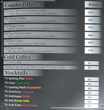 The Habit menu 