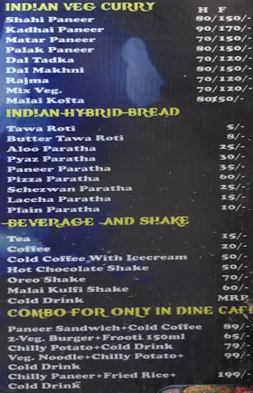 The Vegetarian's Cave menu 