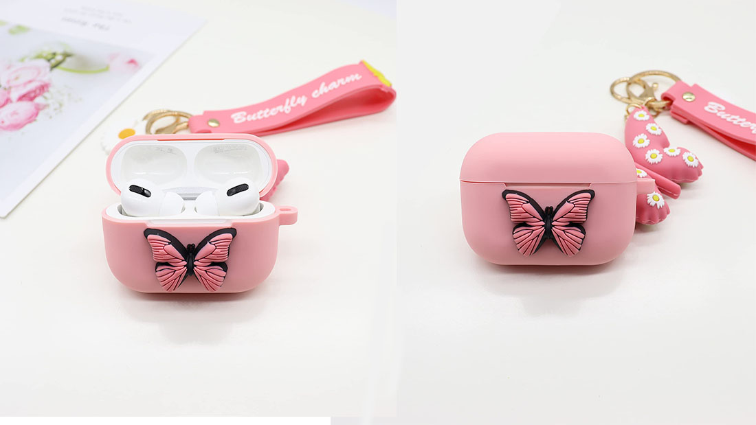 Mini Soft Silicone Cute pvc light pink airpods case for Promo Gifts Protector Case