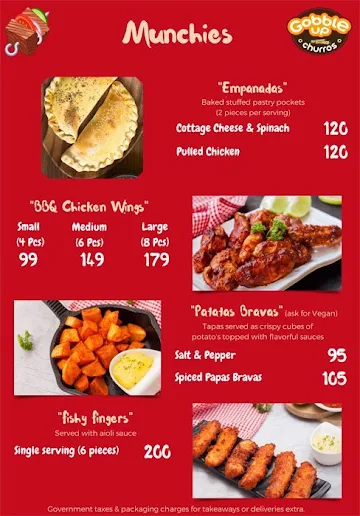 Gobble Up Churros menu 