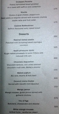 The Pink Poppadom, Hyatt MG Road menu 5