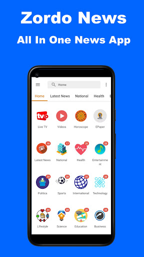 Screenshot News App, Short News - Zordo