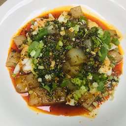 涼粉魚片 Flounder Filet & Mung Bean Jello with Spicy Sauce