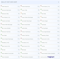 Y NOT CAFE SHOP menu 1