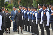 Johannesburg’s executive Mayor, Herman Mashaba takes part in a parade inspection, 28 January 2019, at the Florida Fire Station, West of Johannesburg. Mashaba honoured the firefighters who fought the blaze at the Bank of Lisbon building last year. The incident claimed the lives of three who were working to put out the fire.