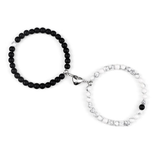 Title 2, 6mm Turquoise Volcanic Rock Tigereye Couple Bra...