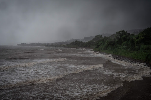 Typhoon Nanmadol is heading on a northeast path along the west coast of Honshu, with maximum sustained winds of 30 meters per second (67 miles per hour).