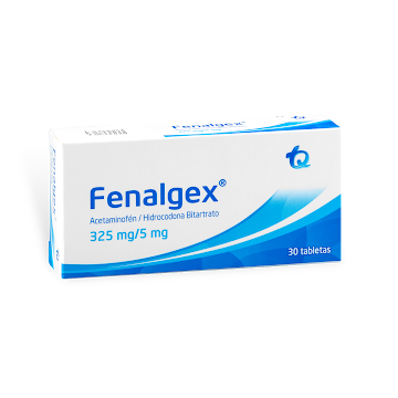 Fenalgex Acetaminofén + Hidrocodona Bitartrato 325mg/5mg Tecnoquimicas Caja x 30 Tabletas  