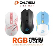 [Mã Elmall5 Giảm Đến 500K] Chuột Gaming Không Dây Dareu Em901X Rgb - Superlight, Kèm Dock Sạc