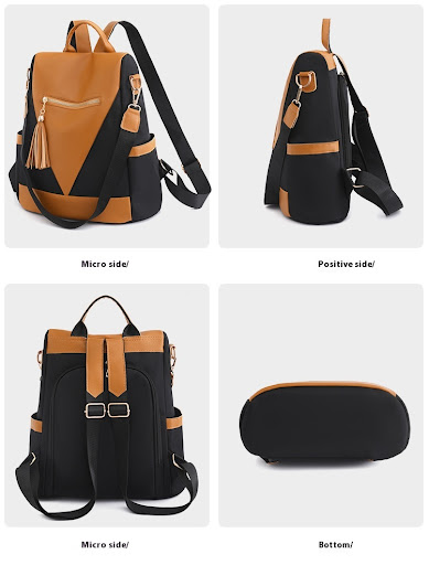 Title 19, Large Capacity Color Contrast Patchwork Casual ...