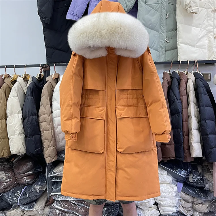 Nouveau Manteau Longueur Moyenne Grande Taille Épaissi au Niveau de la Taille, Au-dessus du Genou, Confort et Chaleur Assurés