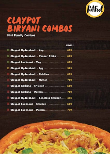 Potful - Claypot Biryanis menu 