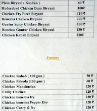 Nani's Hyderabad Dum Biryani menu 3