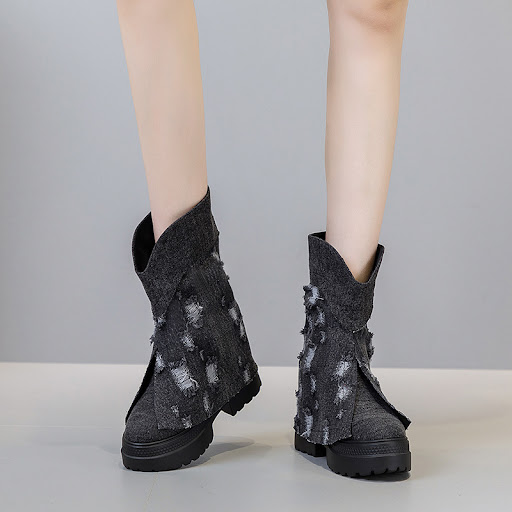 Title 4, Womens Autumn And Winter New Fleece-lined Deni...
