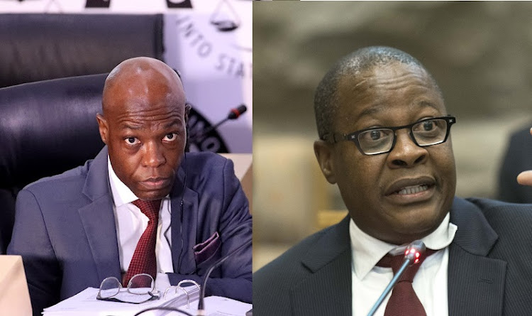 Former Eskom group executive Matshela Koko, left, and former CEO Brian Molefe. Pictures: VELI NHLAPO and TREVOR SAMSON