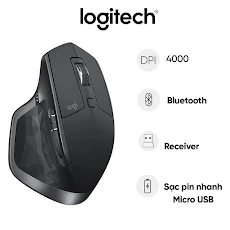 Chuột máy tính không dây Logitech MX Master 2S (Đen)