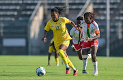 Jermaine Seoposenwe of South Africa during the 2024 WAFCON Qualifier, 2nd Leg match between South Africa and Burkina Faso at Lucas Moripe Stadium in Pretoria on December 4