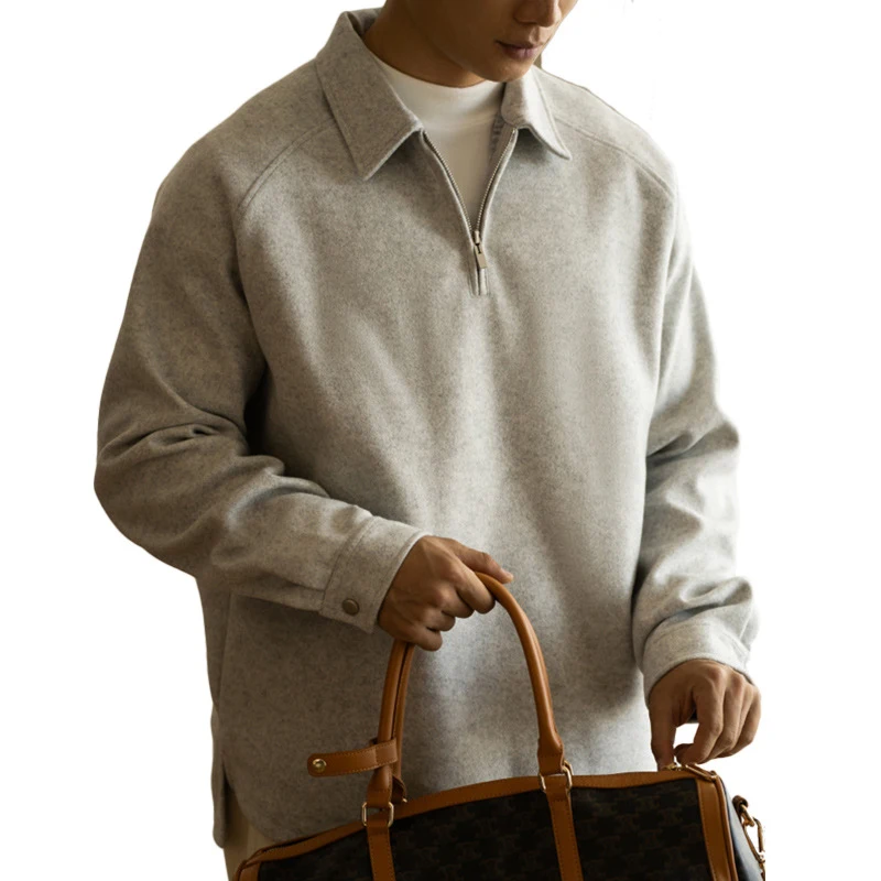 Suéter con media cremallera y solapa para hombre Primavera Otoño Nuevo. Comodidad y estilo en una prenda versátil para usar a diario o en ocasiones especiales.