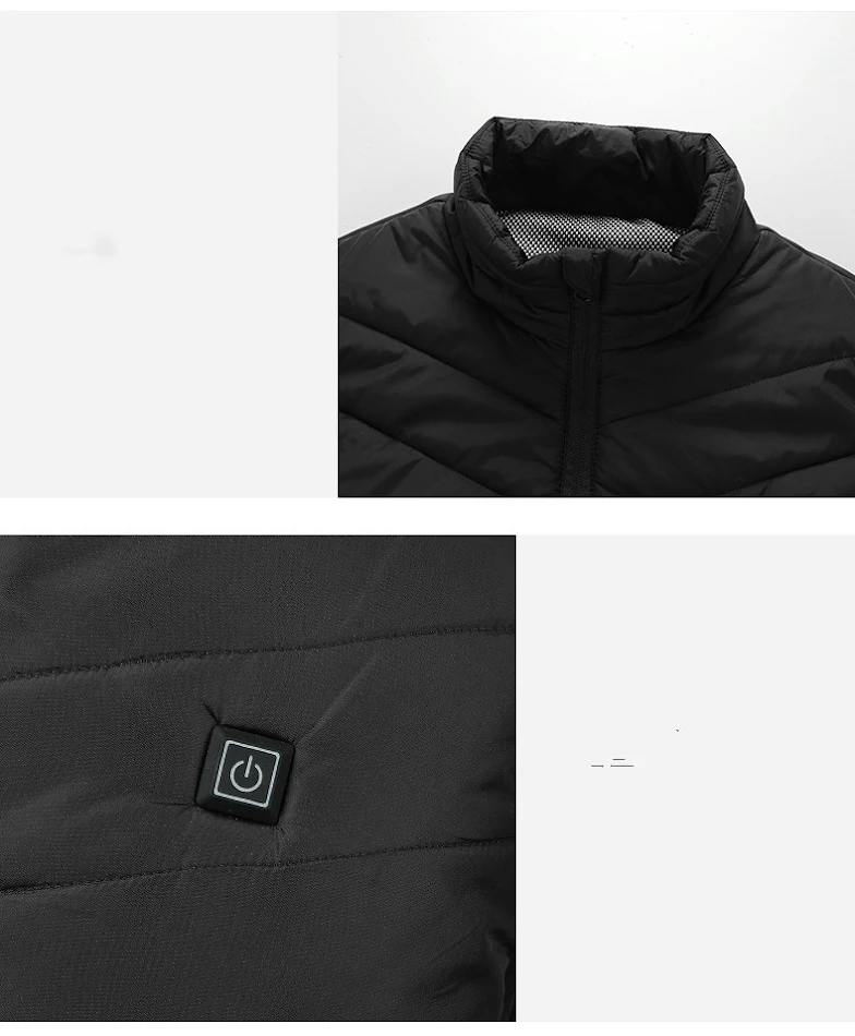 Elektrisch vest voor heren en dames, koudbestendig voor buiten. Verwarmd om warm en comfortabel te blijven bij koud weer.