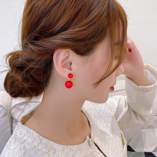 Title 7, 925 Silver Needle Zircon Pearl Long Earrings. E...