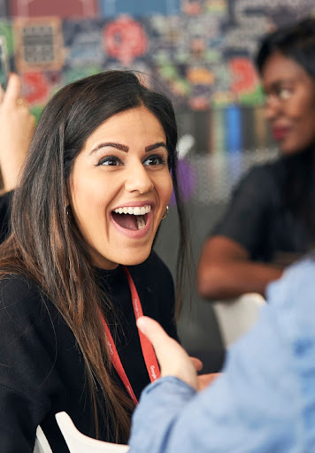 A laughing woman