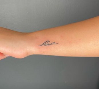 Minimal Wave Tiny Tattoos Belong Beach Summer