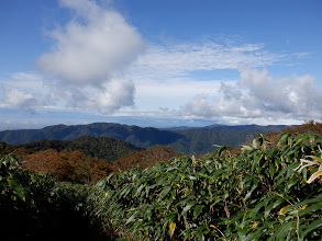 西側の展望（右端に金糞山）