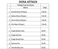 Dosa Attack menu 1