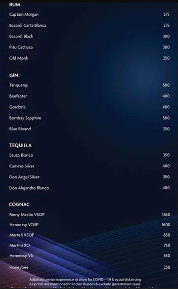 Evviva Sky Lounge - Crowne Plaza Pune City Centre menu 