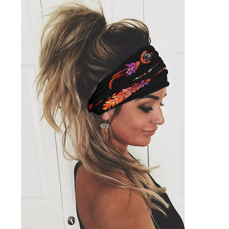 Title 2, Printing Elastic Hair Band Colorful Geometric W...
