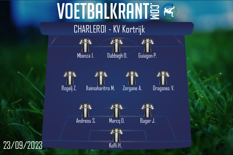 Opstelling Charleroi | Charleroi - KV Kortrijk (23/09/2023)