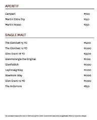 B'Lore 45 The Bar - Courtyard By Marriott menu 6