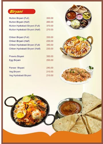 New Maratha Darbar menu 