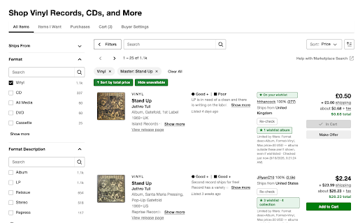 A Better Discogs screenshot 2