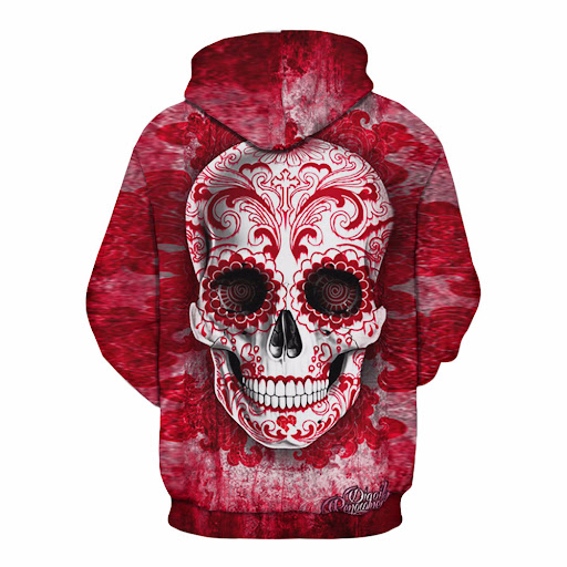 Title 2, Men and Womens 3D Skull Print Hooded Sweatshir...