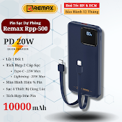 Pin Dự Phòng 10000Mah 22.5W Remax Rpp - 500 Tích Hợp 2 Cáp Sạc Nhanh Type C Và Lighning Hàng Chính Hãng Remax Bảo Hành 1 Đổi 1 Trong 12 Tháng