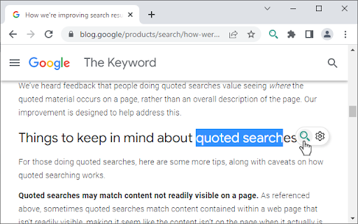 Quick Quoted Search