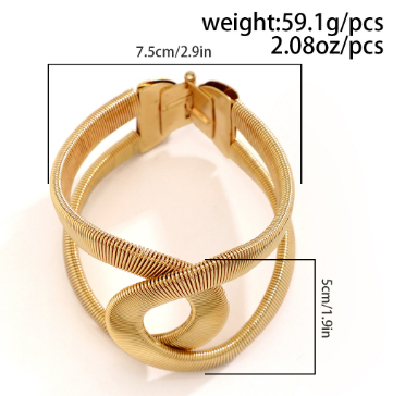 Title 5, Fashion Design Metal Glossy Surface Bracelet Pe...