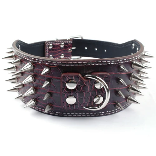 Collar grande para perro de cuero PU resistente y cómodo ideal para perros grandes, ajustable y duradero para uso diario.